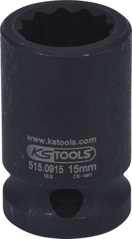 Produktbild KS Tools 1/2 Zoll 12-kant-Kraft-Stecknuss kurz 15 mm Gesamtlänge 38 mm bild 6
