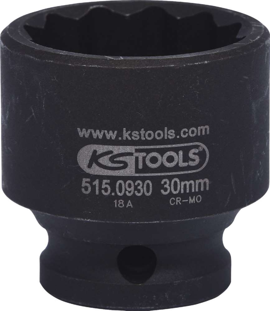 Produktbild KS Tools 1/2 Zoll 12-kant-Kraft-Stecknuss kurz Durchmesser 30 mm Gesamtlänge 42 mm bild 6