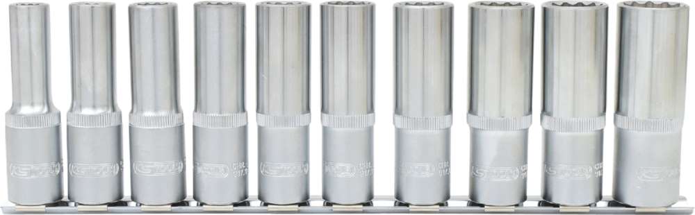 Produktbild KS Tools 1/2 Zoll 12-kant-Stecknuss-Satz lang 10 Teile