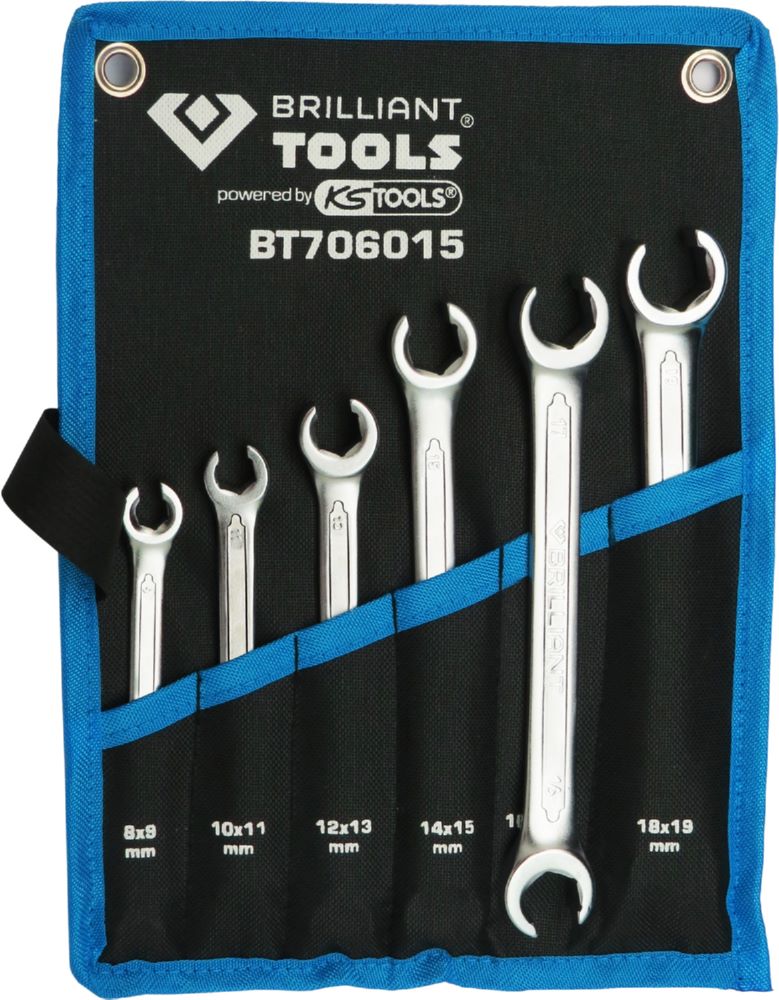 Produktbild Brilliant Tools Leitungsschlüssel Satz mit 6 Teilen 8 bis 19 mm