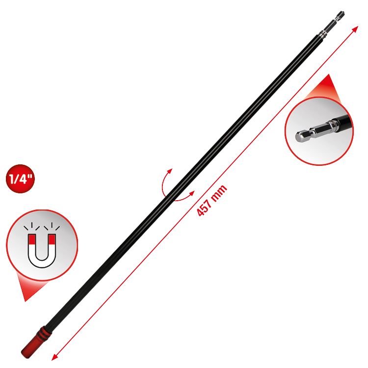Produktbild KS Tools 1/4 Zoll Magnetischer Schnellwechsel-Bithalter mit Freilaufhülse extra lang bild 10