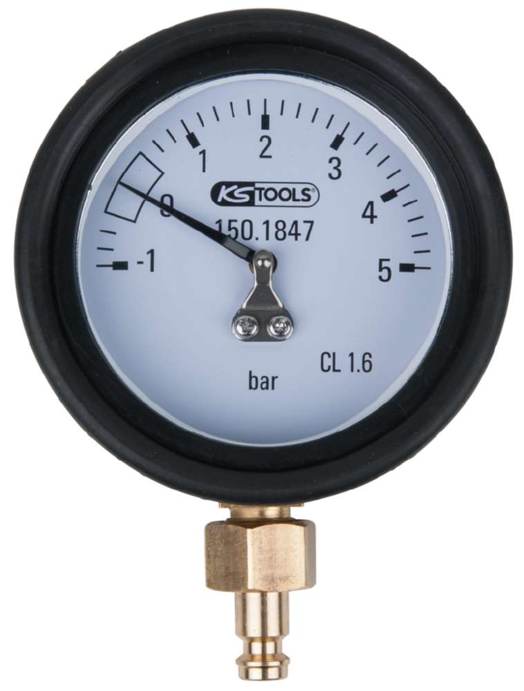 Produktbild KS Tools Manometer 1,0 - 5,0 bar inklusive Anschlussnippel und Schutzkappe