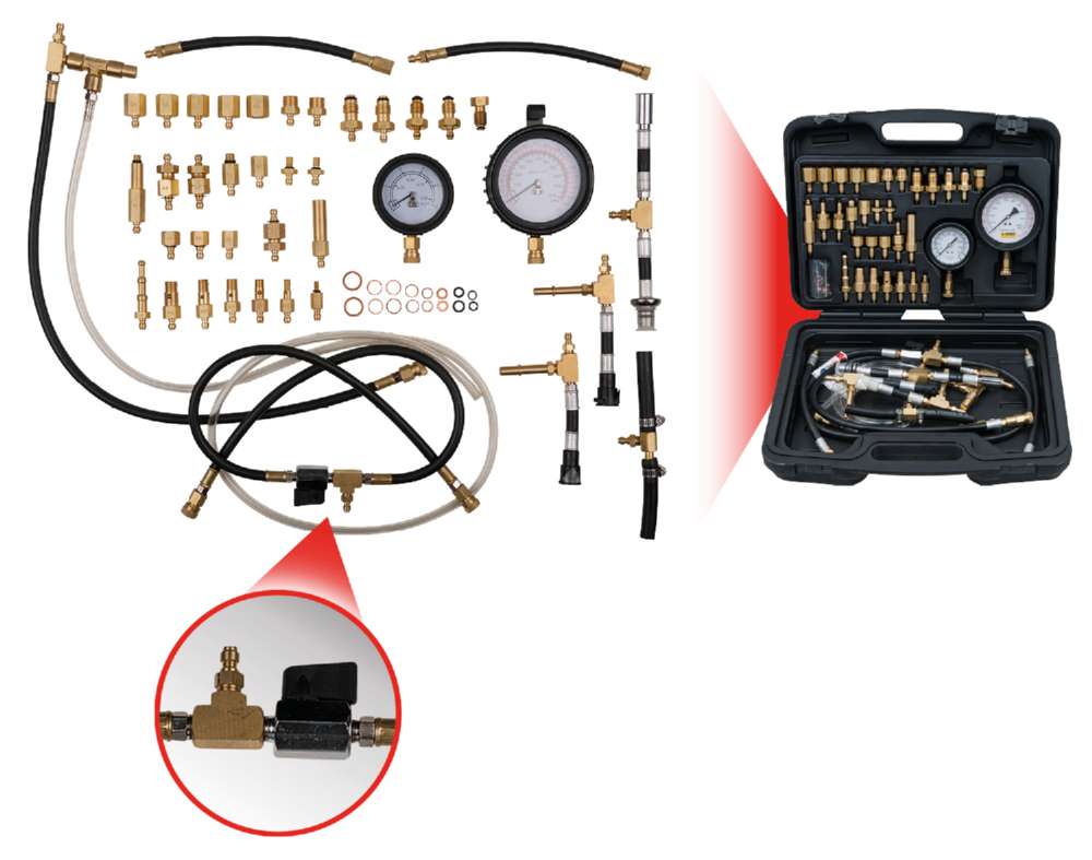 Produktbild KS Tools Master Kraftstoff Einspritzsystem Druckprüfgerät Satz für Ottomotoren 42 Teile bild 6