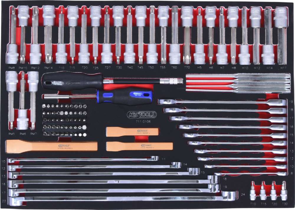 Produktbild KS Tools Meißel Schlüssel Bit Stecknuss Satz 106 teilig bild 2