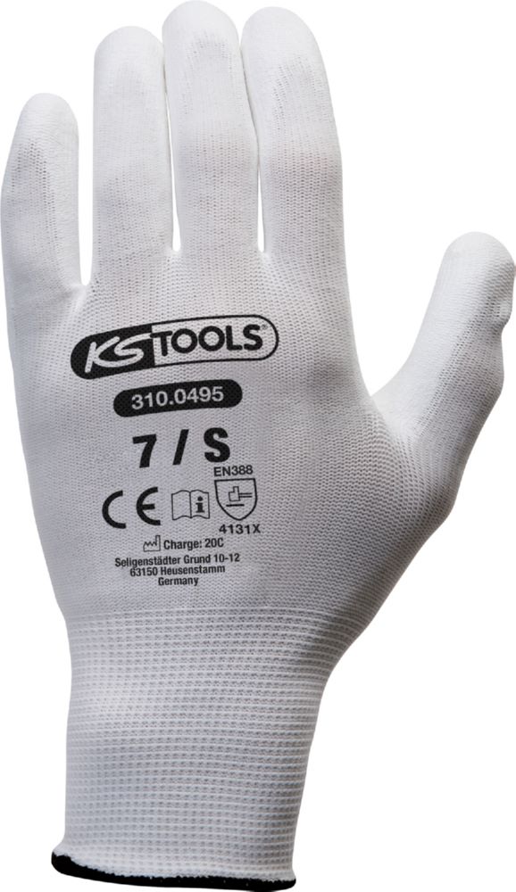 Produktbild KS Tools Mikro-Feinstrickhandschuhe-weiß 12 Paar Größe 7 bild 3