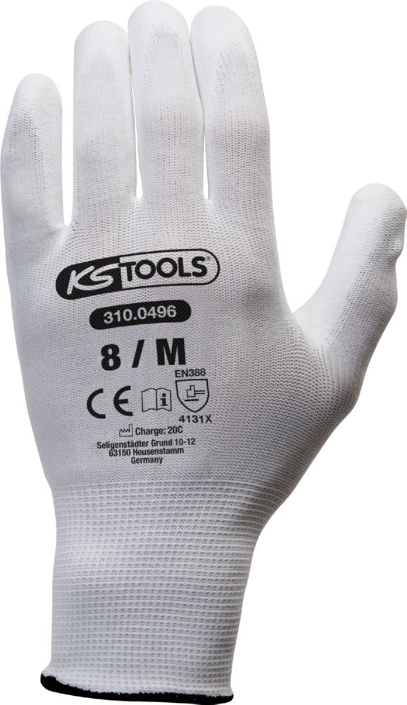 Produktbild KS Tools Mikro-Feinstrickhandschuhe-weiß, 8, 12 Paar bild 3