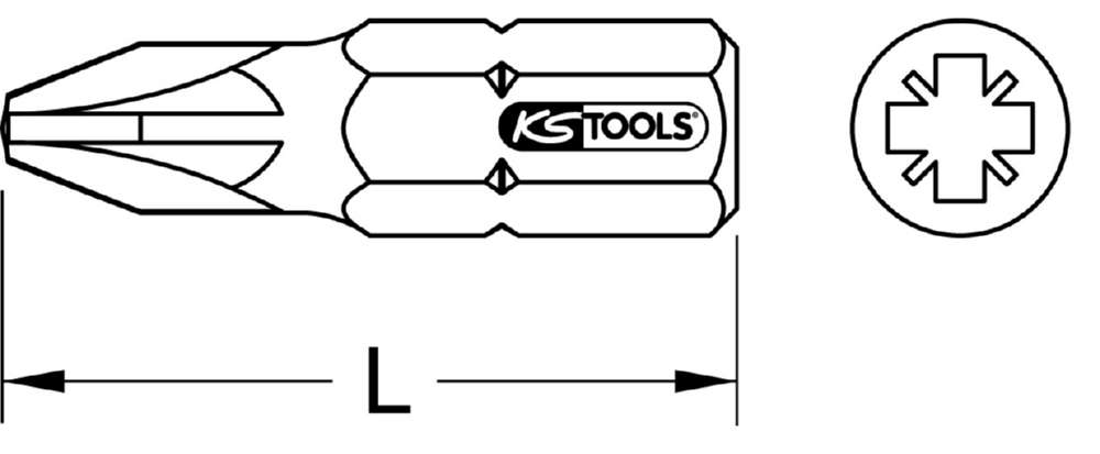 Produktbild KS Tools 1/4 Zoll Mini Bit für Kreuz Schlitz Schrauben PZ 1 und 18mm bild 2