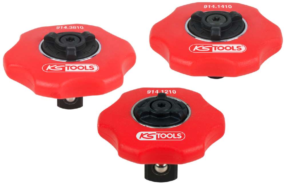 Produktbild KS Tools Mini-Hand-Umschaltknarren-Satz 3 Teile 1/4 Zoll + 3/8 Zoll + 1/2 Zoll