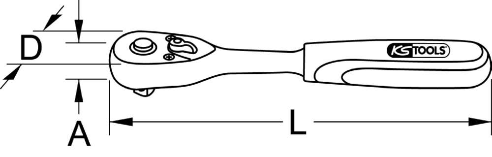 Produktbild KS Tools 1/4 Zoll Mini-Umschaltknarre 72 Zahn Gesamtlänge 110 mm bild 5