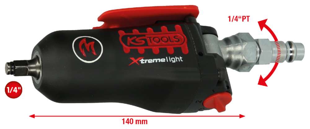 Produktbild KS Tools Mini Druckluft Schlagschrauber mit Umschaltwippe 1/4" Monster Xtremelight 108 Nm bild 2