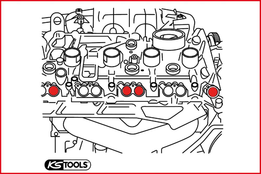 Produktbild KS Tools Nockenwellen Montage und Demotage Satz für VAG 9 Teile bild 2