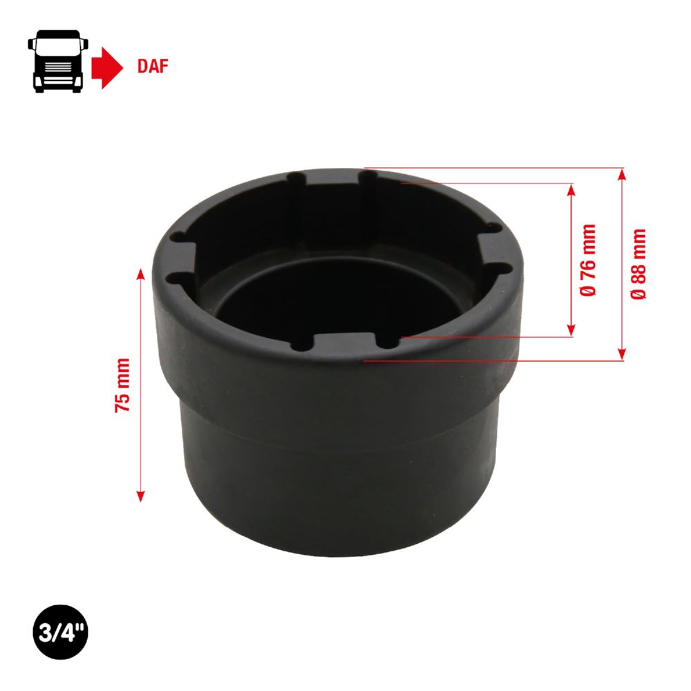 Produktbild KS Tools Nutmuttern 3/4 Zoll Schlüssel mit 4 Zapfen für DAF Innenzapfen