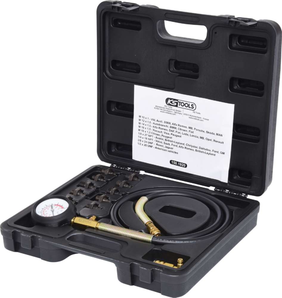Produktbild KS Tools Öldruck Prüfgerät 12 Teile 0 - 10 bar bild 1