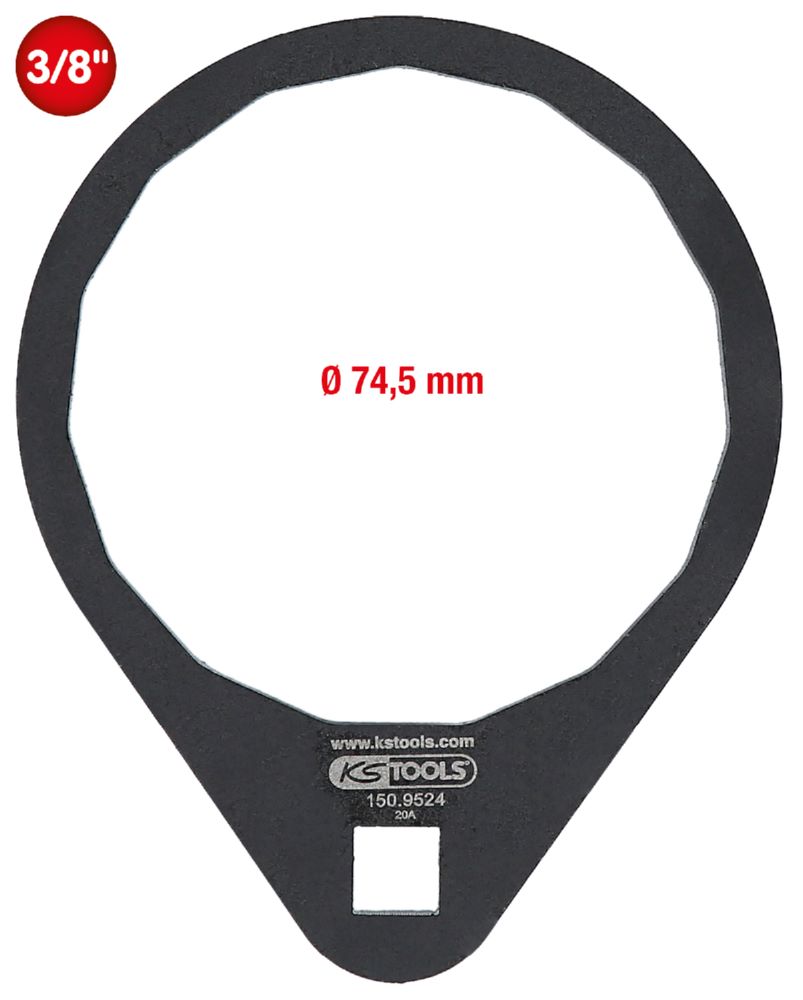 Produktbild KS Tools 3/8 Zoll Ölfilterschlüssel Durchmesser 74,5 mm 15 Flächen bild 3