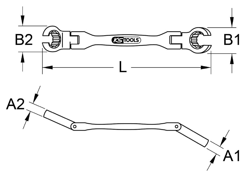 Produktbild KS Tools Offener Doppel Ringschlüssel mit Doppelgelenk 10 x 11 mm bild 2