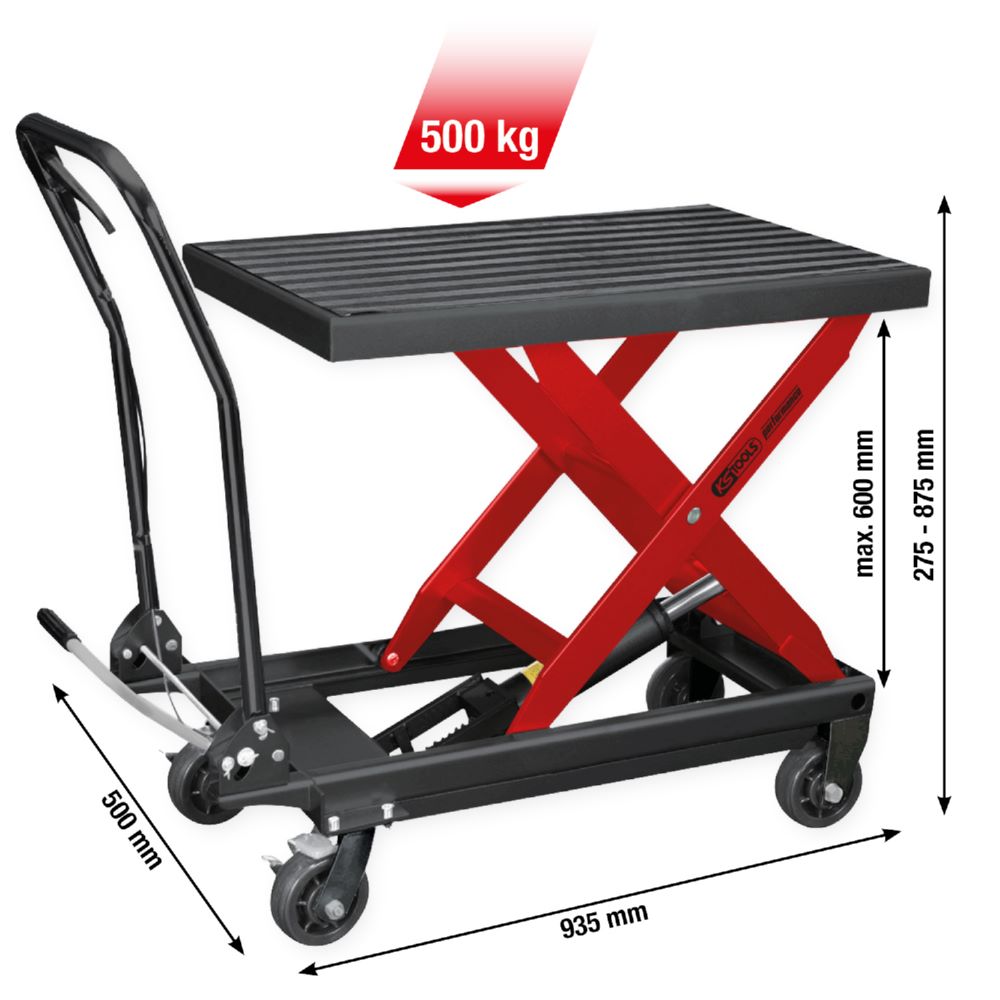 Produktbild KS Tools Hydraulischer Ablagetisch performance fahrbar bis 500 kg bild 2