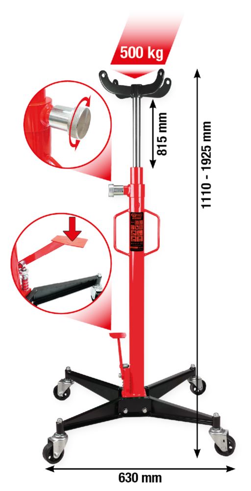 Produktbild KS Tools Hydraulischer Getriebeheber performance Traglast bis 500 kg bild 2