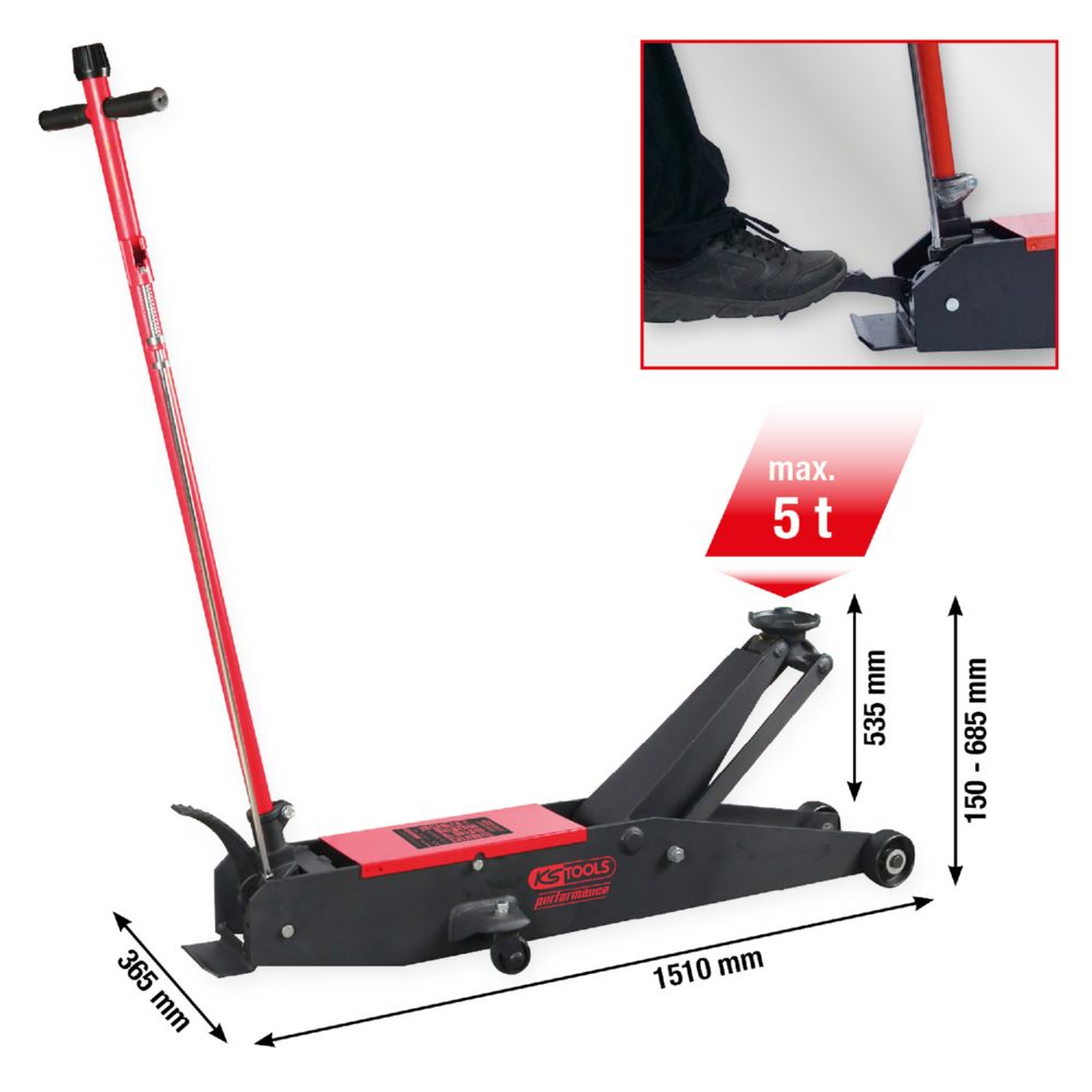 Produktbild KS Tools Stahl Wagenheber performance Hydraulischer 5000 kg Hubhöhe 150 - 685 mm