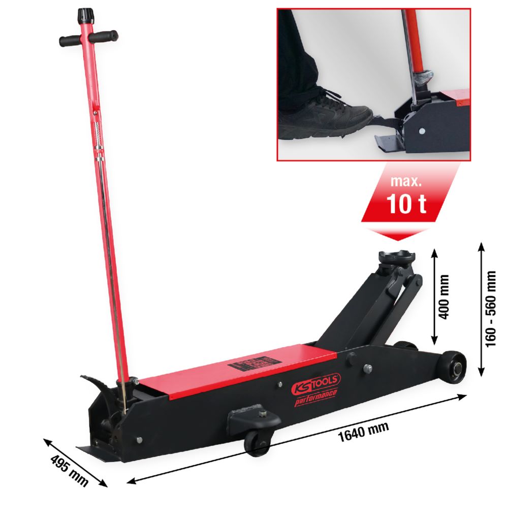Produktbild KS Tools Stahl Wagenheber performance Hydraulischer 10000 kg Hubhöhe 160 - 560 mm