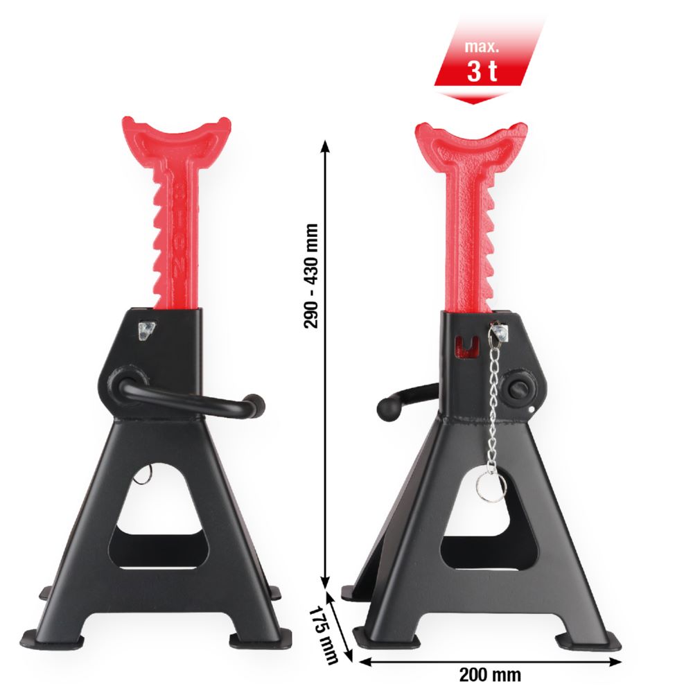 Produktbild KS Tools Stahl Unterstellbock mit Schnellverstellung Traglast 3000 kg paarweise bild 2