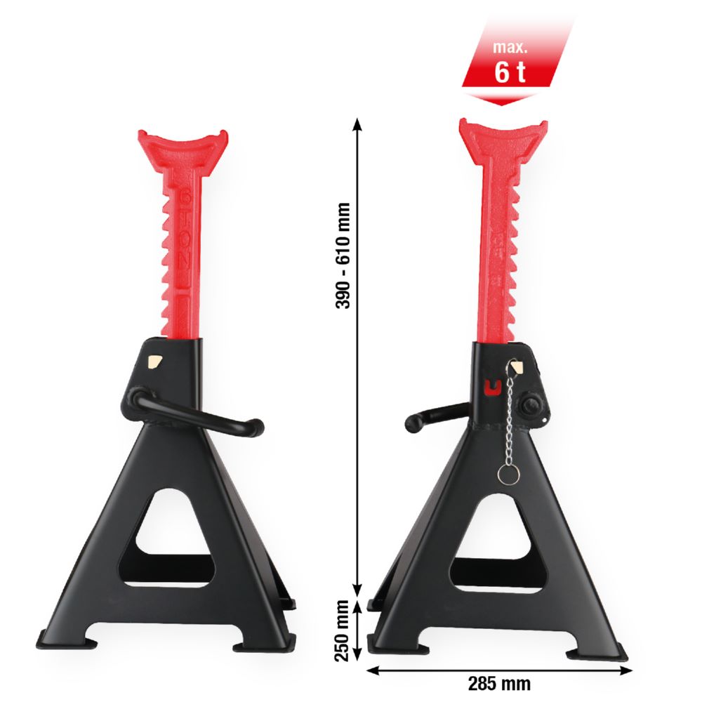 Produktbild KS Tools Stahl Unterstellbock mit Schnellverstellung Traglast 6000 kg paarweise bild 2