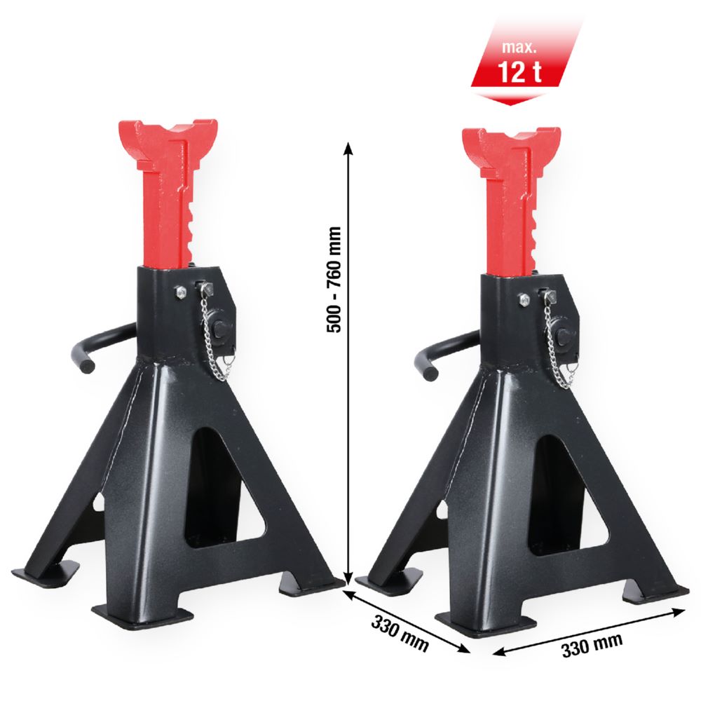Produktbild KS Tools Stahl Unterstellbock mit Schnellverstellung Traglast 12000 kg paarweise bild 2