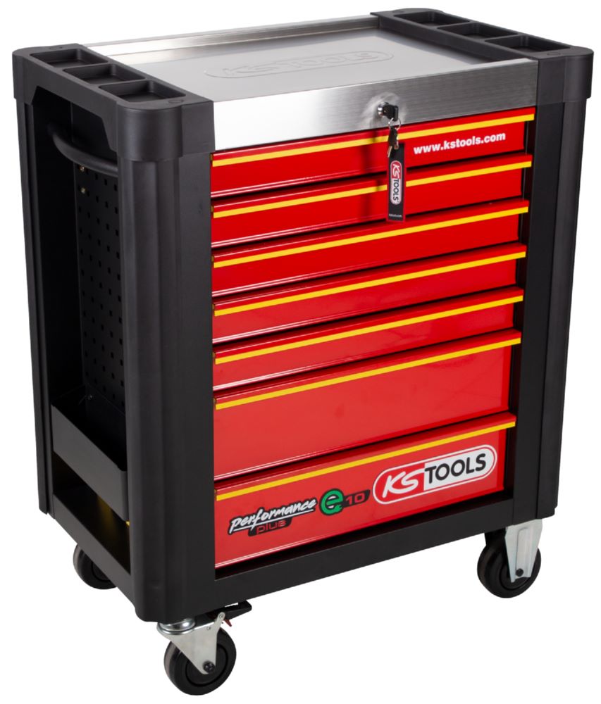 Produktbild KS Tools PERFORMANCEplus e10 SCHWARZ/ROT Werkstattwagen 7 Schubladen 853 x 1026 x 527 mm bild 3
