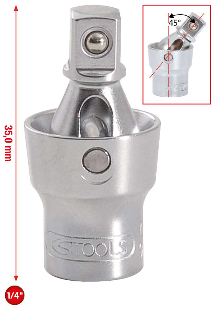 Produktbild KS Tools 1/4 Zoll Power-Kugelgelenk Gesamtlänge 35 mm bild 10