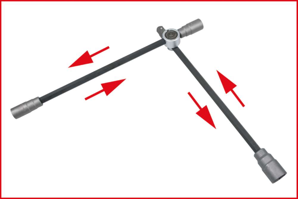 Produktbild KS Tools Radkreuzschlüssel mit Gleitgelenk für NKW 3/4 Zoll x 24 x 27 x 32 mm bild 12