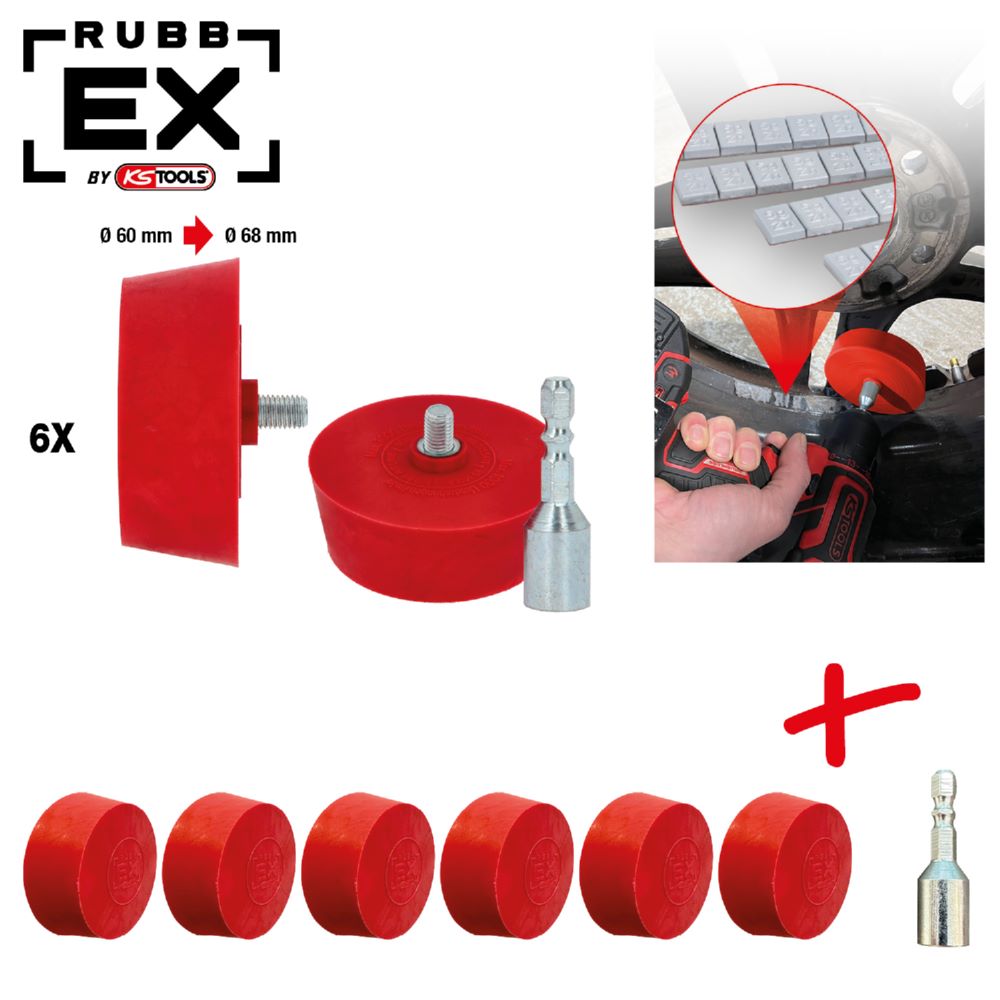 Produktbild KS Tools KFZ Radierteller für Alufelgen konisch 6er Pack bild 2