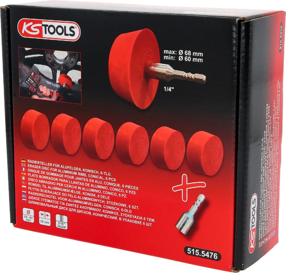 Produktbild KS Tools KFZ Radierteller für Alufelgen konisch 6er Pack bild 4