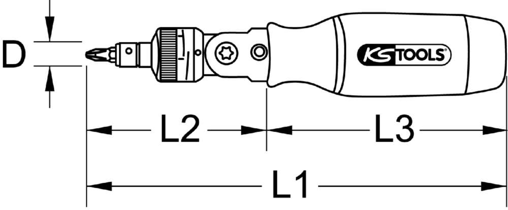 Produktbild KS Tools 1/4 Zoll Ratschen Bit Schraubendreher Länge 190mm bild 5
