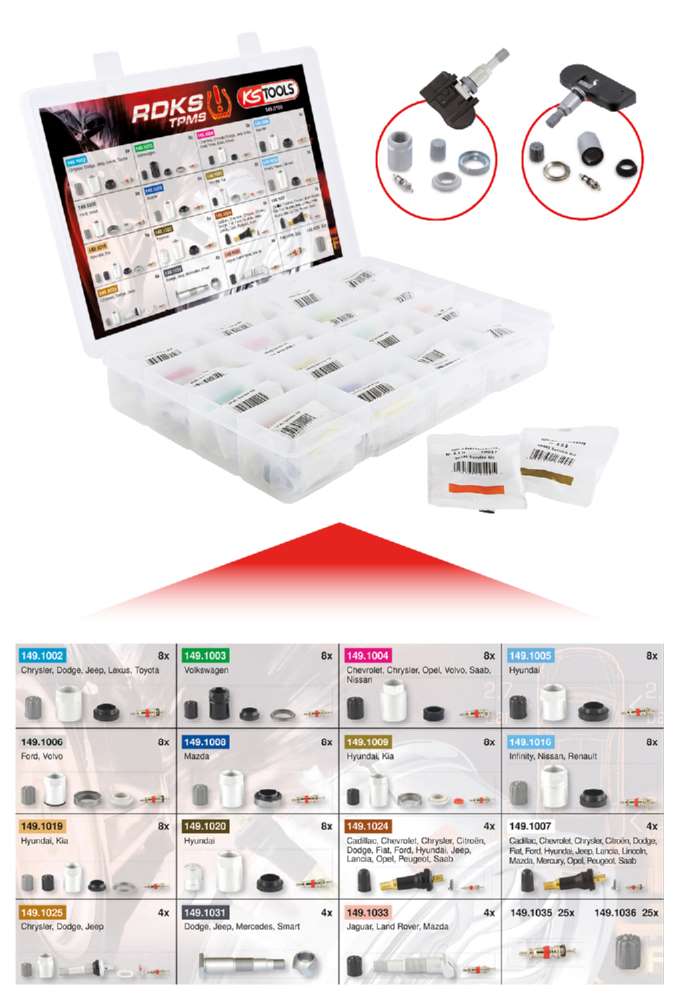Produktbild KS Tools RDKS TPMS Service Sortiment für Reifendruck Kontrollsysteme 150 Teile bild 7