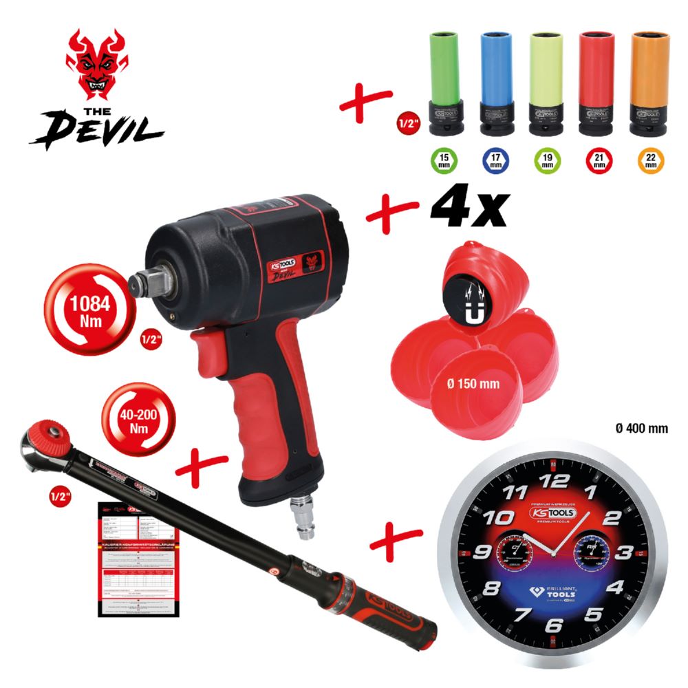 Produktbild KS Tools Reifen plus Räder Aktionspaket The mini Devil 12 Teile