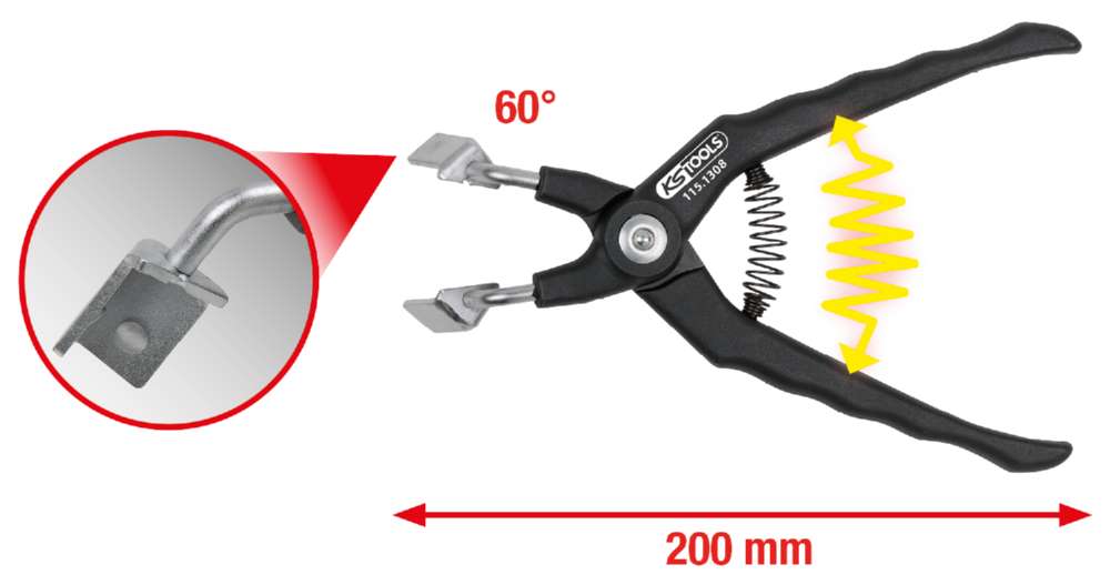 Produktbild KS Tools Relais Zange 45 Grad gebogen Gesamtlänge 200 mm bild 7