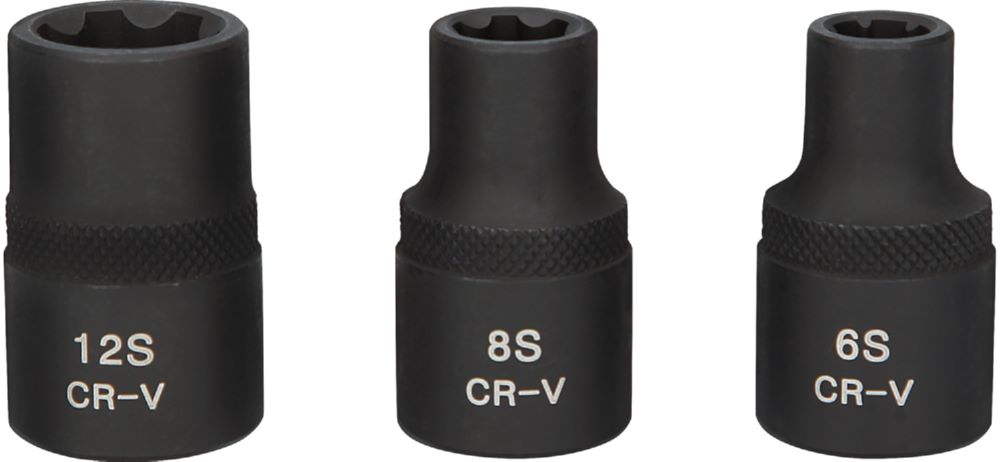 Produktbild KS Tools 1/2 Zoll KFZ RIBE Kraft Stecknuss Sat kurz 3 teilig