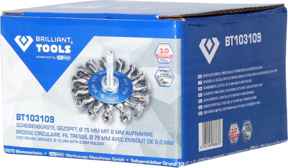 Produktbild Brilliant Tools Scheibenbürste gezopft Durchmesser 75 mm mit 6 mm Aufnahme bild 5