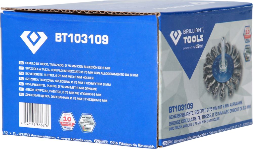 Produktbild Brilliant Tools Scheibenbürste gezopft Durchmesser 75 mm mit 6 mm Aufnahme bild 6
