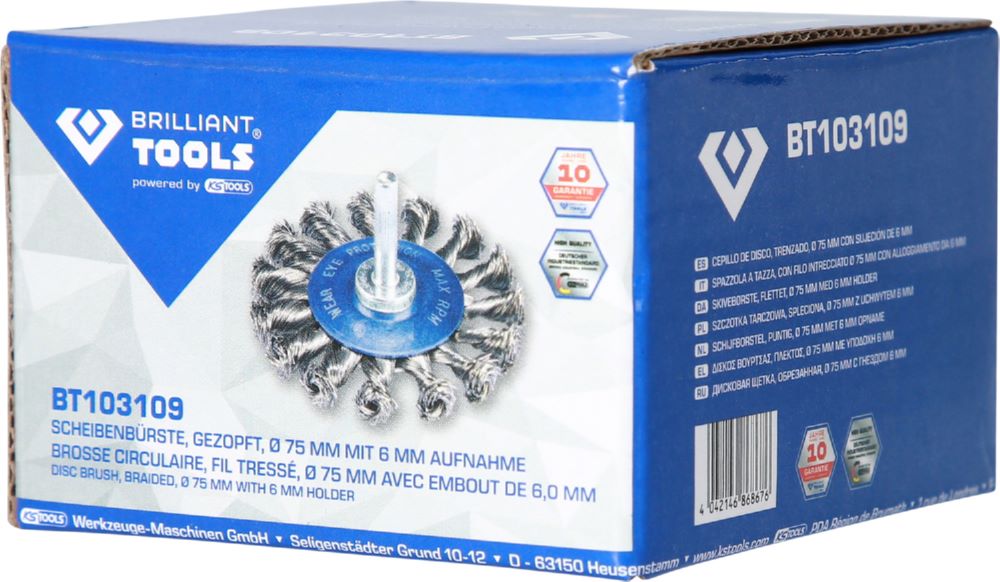 Produktbild Brilliant Tools Scheibenbürste gezopft Durchmesser 75 mm mit 6 mm Aufnahme bild 7