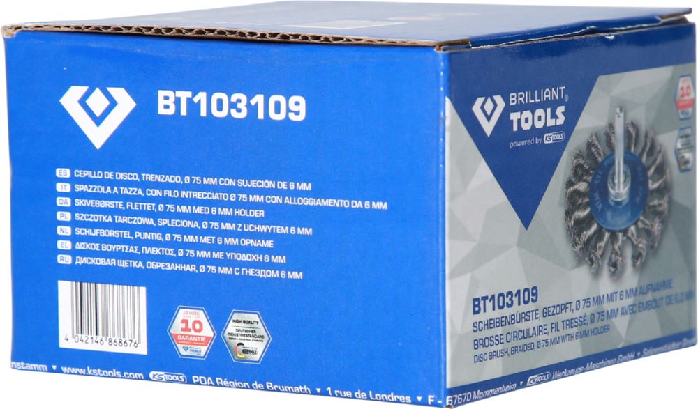 Produktbild Brilliant Tools Scheibenbürste gezopft Durchmesser 75 mm mit 6 mm Aufnahme bild 8