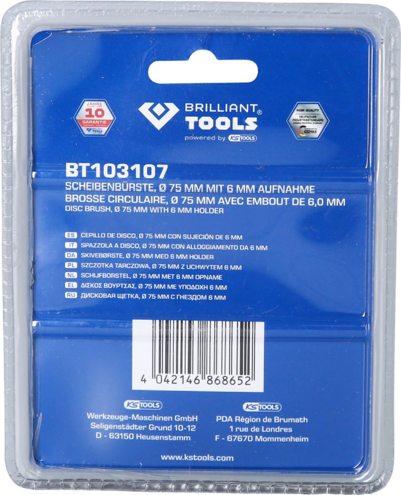 Produktbild Brilliant Tools Scheibenbürste Durchmesser 75 mm mit 6 mm Aufnahme bild 7