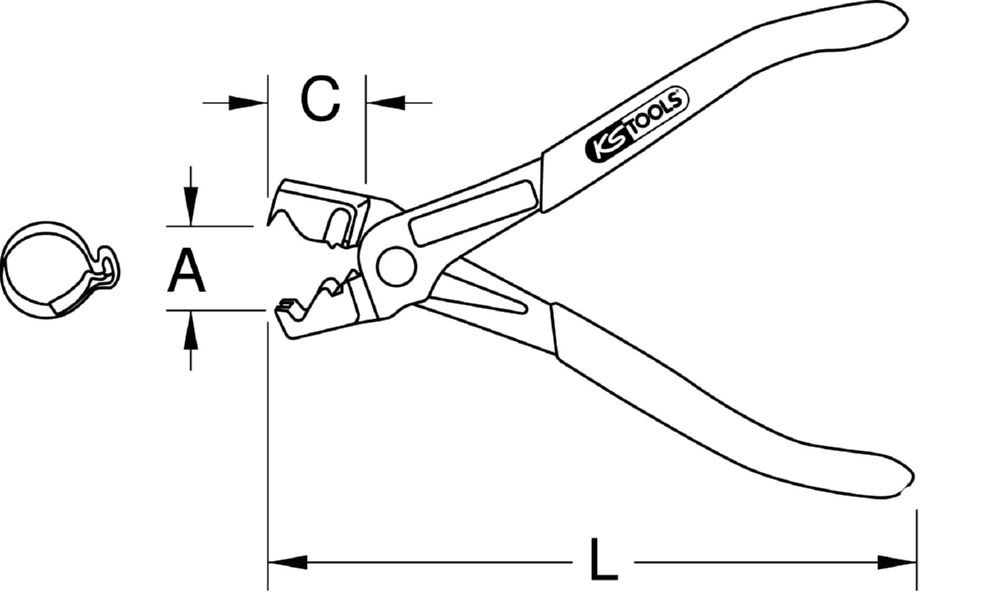 Produktbild KS Tools Schlauchschellenzange 25 mm für selbstverriegelnde Schellen bild 4