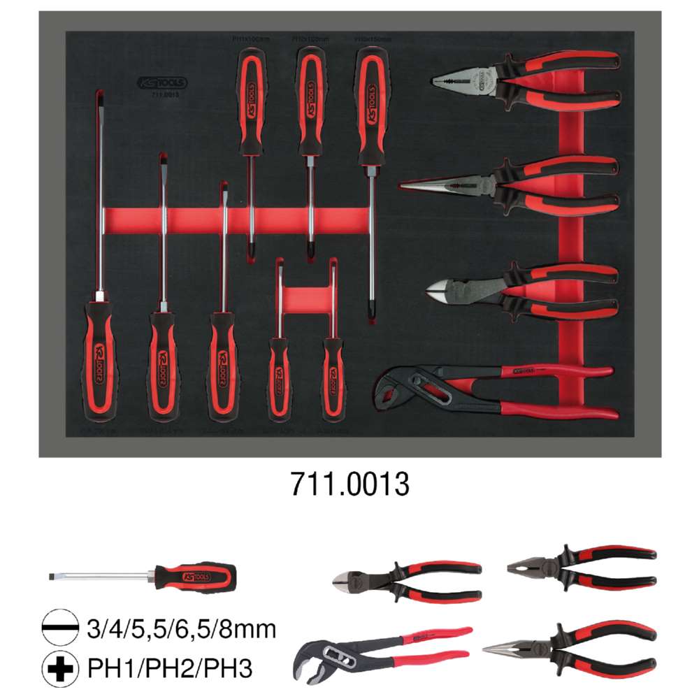 Produktbild KS Tools Schraubendreher und Zangen Satz 12 teilig
