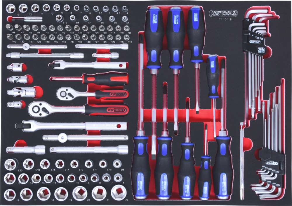 Produktbild KS Tools 1/4" 3/8“ SCS Steckschlüssel Satz 118 teilig bild 2