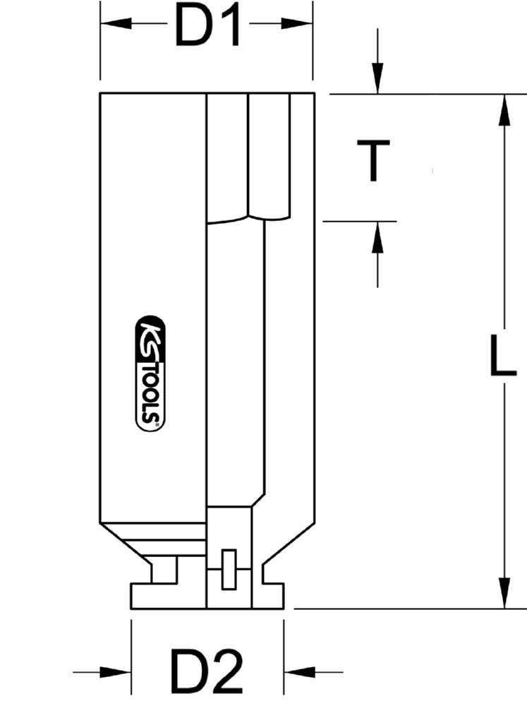 Produktbild KS Tools 2.1/2 Zoll Sechskant Kraft Stecknuss Schlüsselweite 75 mm bild 2