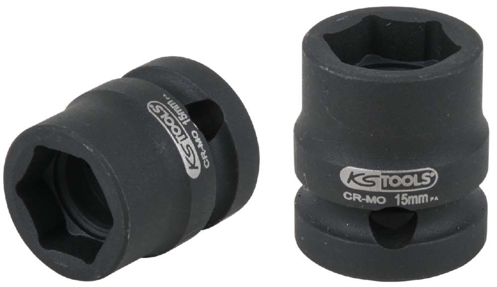 Produktbild KS Tools 1/2 Zoll Sechskant-Kraft-Stecknuss extra kurz Schlüsselweite 15,0 mm