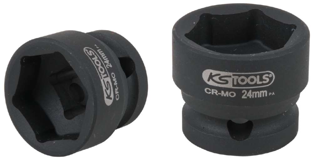 Produktbild KS Tools 1/2 Zoll Sechskant-Kraft-Stecknuss extra kurz Schlüsselweite 24,0 mm