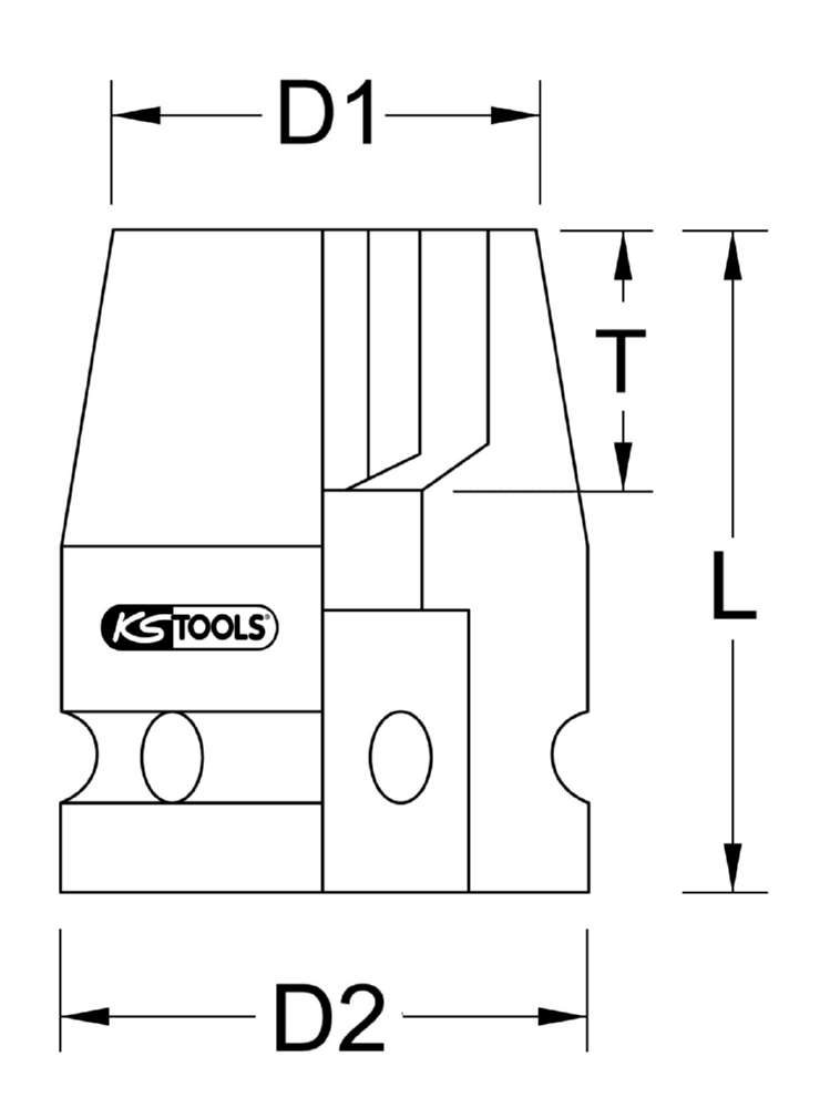 Produktbild KS Tools 1 Zoll Sechskant-Kraft-Stecknuss kurz Schlüsselweite 9 mm bild 2