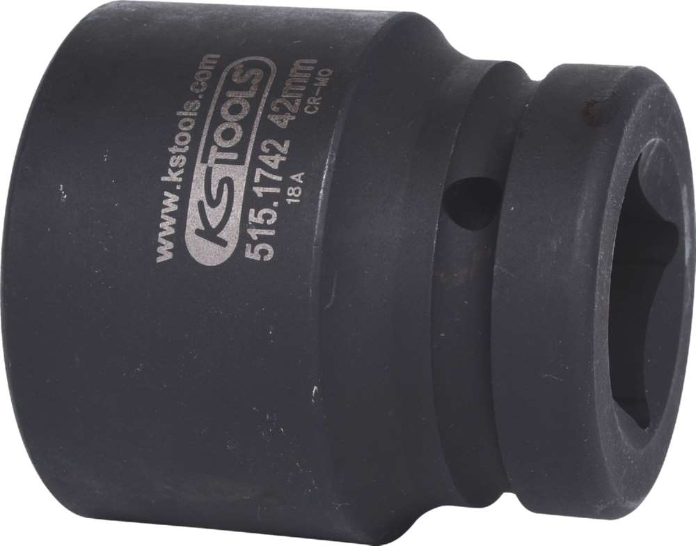 Produktbild KS Tools 1 Zoll Sechskant-Kraft-Stecknuss kurz Schlüsselweite 42 mm bild 2