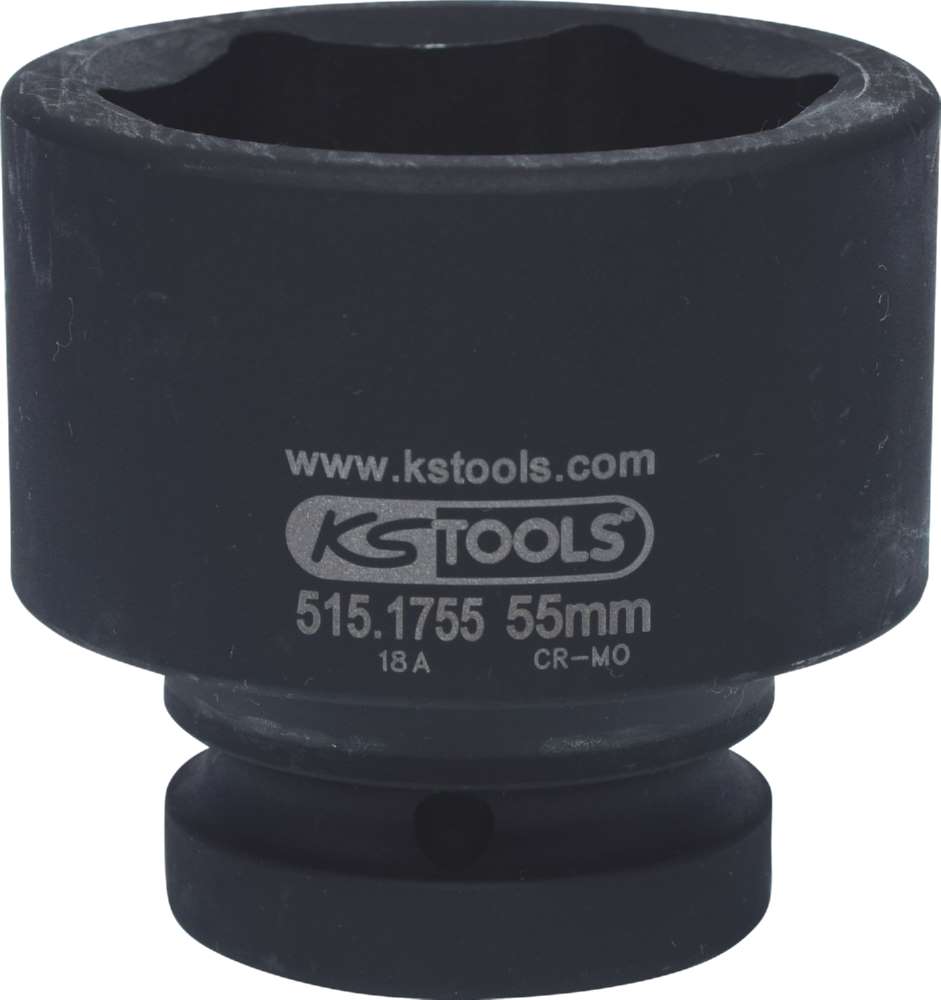 Produktbild KS Tools 1 Zoll Sechskant-Kraft-Stecknuss kurz Schlüsselweite 55 mm bild 5
